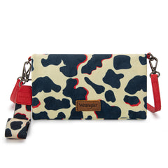 WG264-W106RD   Wrangler Cow Print  Wallet/Wristlet/Crossbody -Red