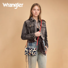 WG264-W106RD   Wrangler Cow Print  Wallet/Wristlet/Crossbody -Red