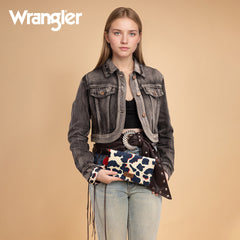 WG264-W106RD   Wrangler Cow Print  Wallet/Wristlet/Crossbody -Red