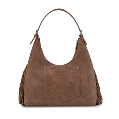 WG265-3027  Wrangler Fringe Floral Tooled Hobo Bag-Coffee