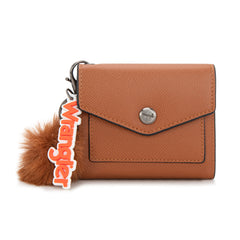 WG274-W079   Wrangler Tri-Fold Wallet with Keyring Pom Pom -Brown