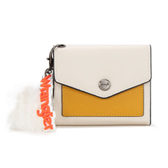 WG274-W079   Wrangler Tri-Fold Wallet with Keyring Pom Pom  - Tan-Brown