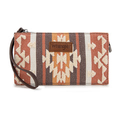 WG275-181  Wrangler Sherpa Aztec Canvas  Clutch -Coffee