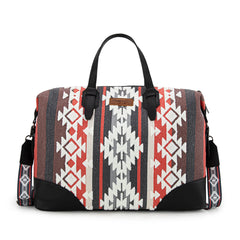 WG275-5110   Wrangler Sherpa Aztec Canvas Duffle Bag - Black