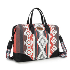 WG275-5110   Wrangler Sherpa Aztec Canvas Duffle Bag - Black