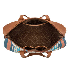 WG275-5110   Wrangler Sherpa Aztec Canvas Duffle Bag - Brown