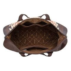 WG275-5110   Wrangler Sherpa Aztec Canvas Duffle Bag - Coffee