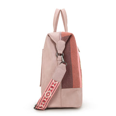 WG275-5110   Wrangler Sherpa Aztec Canvas Duffle Bag - Dark Pink