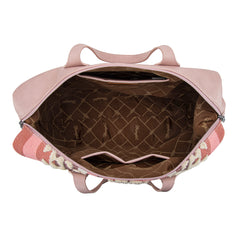 WG275-5110   Wrangler Sherpa Aztec Canvas Duffle Bag - Dark Pink