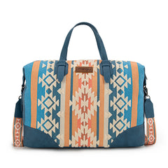 WG275-5110   Wrangler Sherpa Aztec Canvas Duffle Bag - Jean