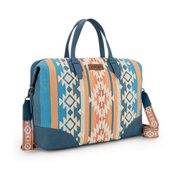 WG275-5110   Wrangler Sherpa Aztec Canvas Duffle Bag - Jean