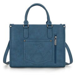 WG275-8120  Wrangler Sherpa Aztec Canvas Tote/Crossbody - Jean