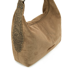 WG276-9182  Wrangler Floral Tooled Hobo Bag with Pouch-Khaki