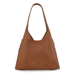 WG279-9182BR  Wrangler Fringe Floral Tooled Hobo Bag-Brown