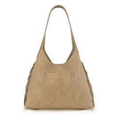 WG279-9182TN  Wrangler Fringe Floral Tooled Hobo Bag-Tan