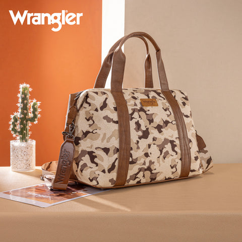 WG286-5110 Wrangler Camo Print Collection Duffle Bag -Brown
