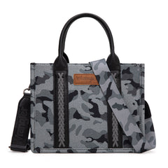 WG286-8120S  Wrangler Camo Print Concealed Carry Tote/Crossbody -Black