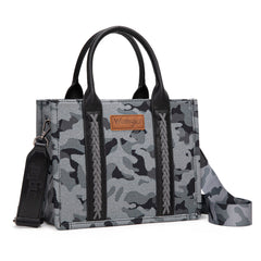 WG286-8120S  Wrangler Camo Print Concealed Carry Tote/Crossbody -Black