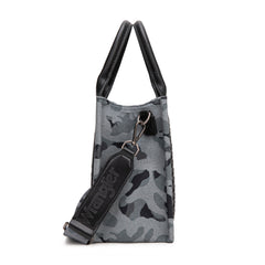 WG286-8120S  Wrangler Camo Print Concealed Carry Tote/Crossbody -Black
