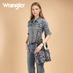 WG286-8120S  Wrangler Camo Print Concealed Carry Tote/Crossbody -Black