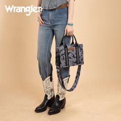 WG286-8120S  Wrangler Camo Print Concealed Carry Tote/Crossbody -Black