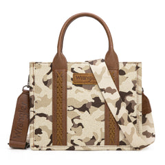 WG286-8120S  Wrangler Camo Print Concealed Carry Tote/Crossbody -Brown
