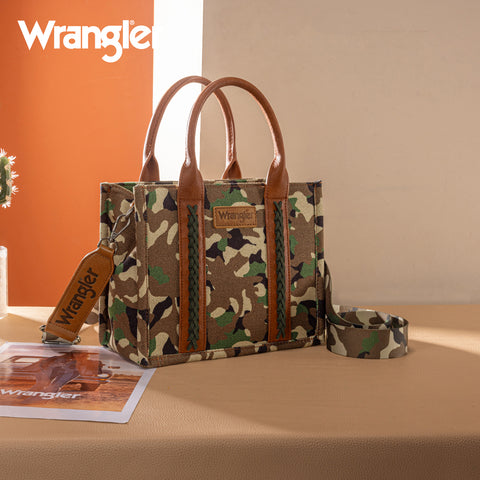 WG286-8120S  Wrangler Camo Print Concealed Carry Tote/Crossbody -Green