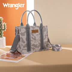 WG286-8120S  Wrangler Camo Print Concealed Carry Tote/Crossbody -Grey