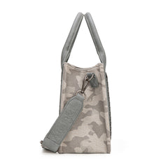 WG286-8120S  Wrangler Camo Print Concealed Carry Tote/Crossbody -Grey