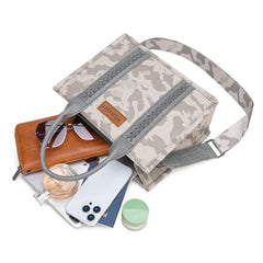 WG286-8120S  Wrangler Camo Print Concealed Carry Tote/Crossbody -Grey
