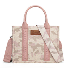WG286-8120S  Wrangler Camo Print Concealed Carry Tote/Crossbody - Pink