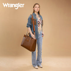 WG288-8119  Wrangler Carry-All Large Tote Work Tote /Crossbody - Brown