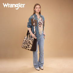 WG288-8119  Wrangler Carry-All Large Tote Work Tote /Crossbody - Cow-Coffee