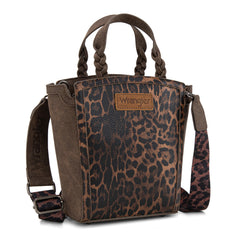 WG296-8014CF   Wrangler Leopard Print Tote/Crossbody - Coffee