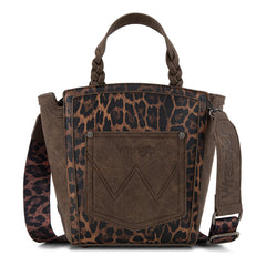 WG296-8014CF   Wrangler Leopard Print Tote/Crossbody - Coffee