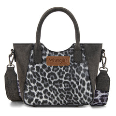 WG296-8015BK  Wrangler Leopard Print Small Tote/Crossbody -Black