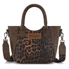 WG296-8015CF  Wrangler Leopard Print Small Tote/Crossbody -Coffee