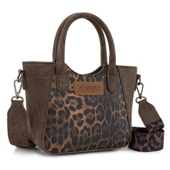 WG296-8015CF  Wrangler Leopard Print Small Tote/Crossbody -Coffee