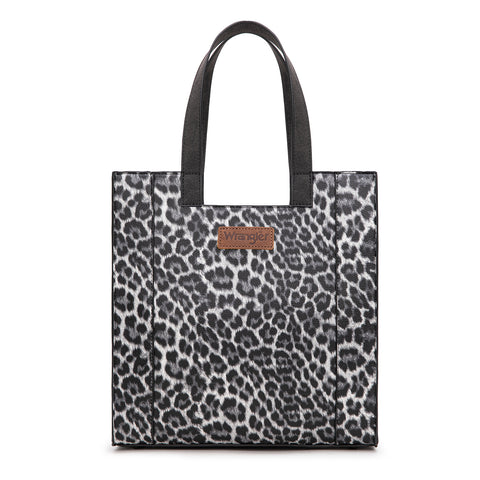 WG296-8900BK   Wrangler Leopard Print Tote Bag- Black