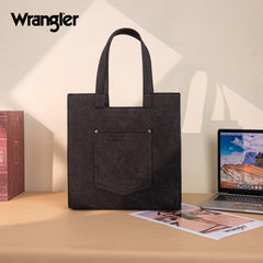 WG296-8900BK   Wrangler Leopard Print Tote Bag- Black