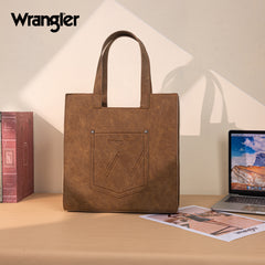 WG296-8900BR    Wrangler Leopard Print Tote Bag- Brown