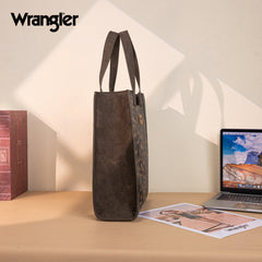 WG296-8900CF    Wrangler Leopard Print Tote Bag- Coffee