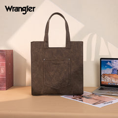 WG296-8900CF    Wrangler Leopard Print Tote Bag- Coffee