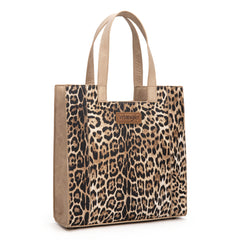 WG296-8900TN    Wrangler Leopard Print Tote Bag- Tan
