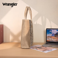 WG296-8900TN    Wrangler Leopard Print Tote Bag- Tan