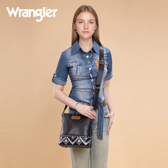 WG297G-8360BK   Wrangler Aztec Print Crossbody Bag -Black
