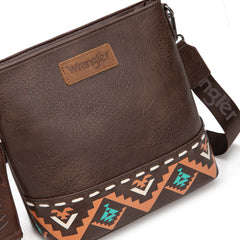 WG297G-8360CF   Wrangler Aztec Print Crossbody Bag -Coffee