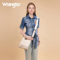 WG297G-8360TN  Wrangler Aztec Print Crossbody Bag -Tan