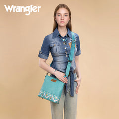 WG297G-8360TQ  Wrangler Aztec Print Crossbody Bag -Turquoise