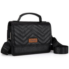 WG3-0056  Wrangler 3PCs Set Mini Top Handle Crossbody/Wallet/Card Case Set - Black